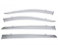 Дефлектори вікон (вітровики) Skoda Rapid 2012- (з хром молдингом) 047sk070201 Niken