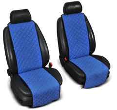 Накидки на сидіння "Еко-замша" вузькі (1+1) без лого, колір синій