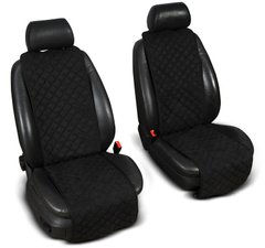 Накидки на сиденье "Эко-замша" узкие (1+1) без лого, цвет черный