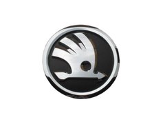 Эмблема решетки радиатора Skoda Octavia/Fabia/Rapid/Superb/Roomster черная (вред октавия) 5J0853621AAUL