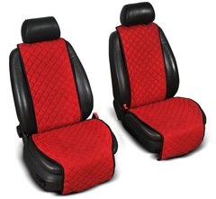 Накидки на сидіння "Еко-замша" широкі (1+1) без лого, колір червоний
