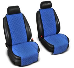 Накидки на сидіння "Еко-замша" широкі (1+1) без лого, колір синій