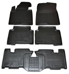 Полеуритановые коврики Hyundai Grand Santa Fe 2014- /7мест/ черные, кт - 4шт 11447 Avto-Gumm