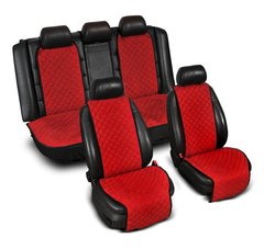 Накидки на сидіння "Еко-замша" широкі (комплект) без лого, колір червоний